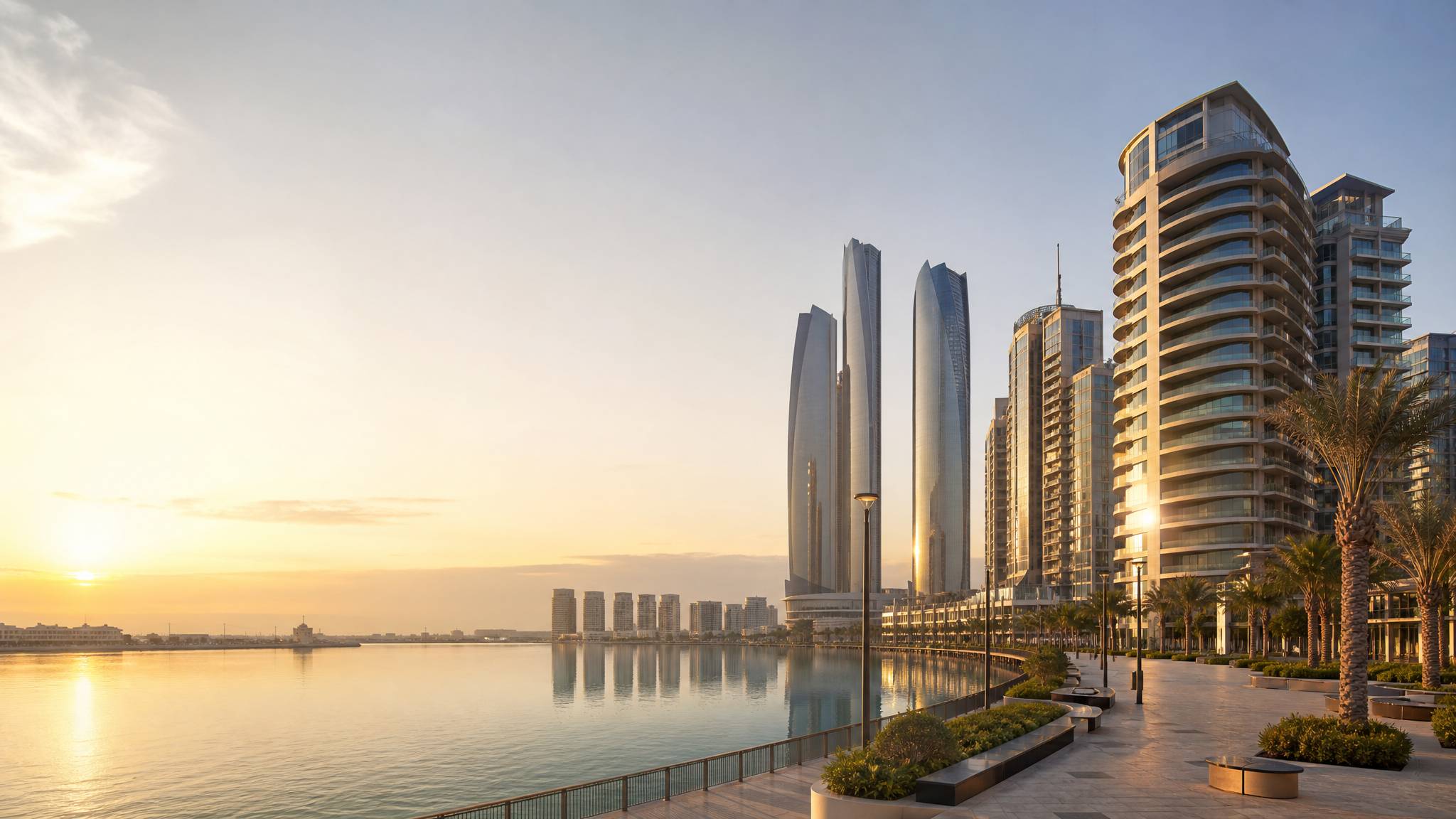 Abu Dhabi Corniche zur blauen Stunde